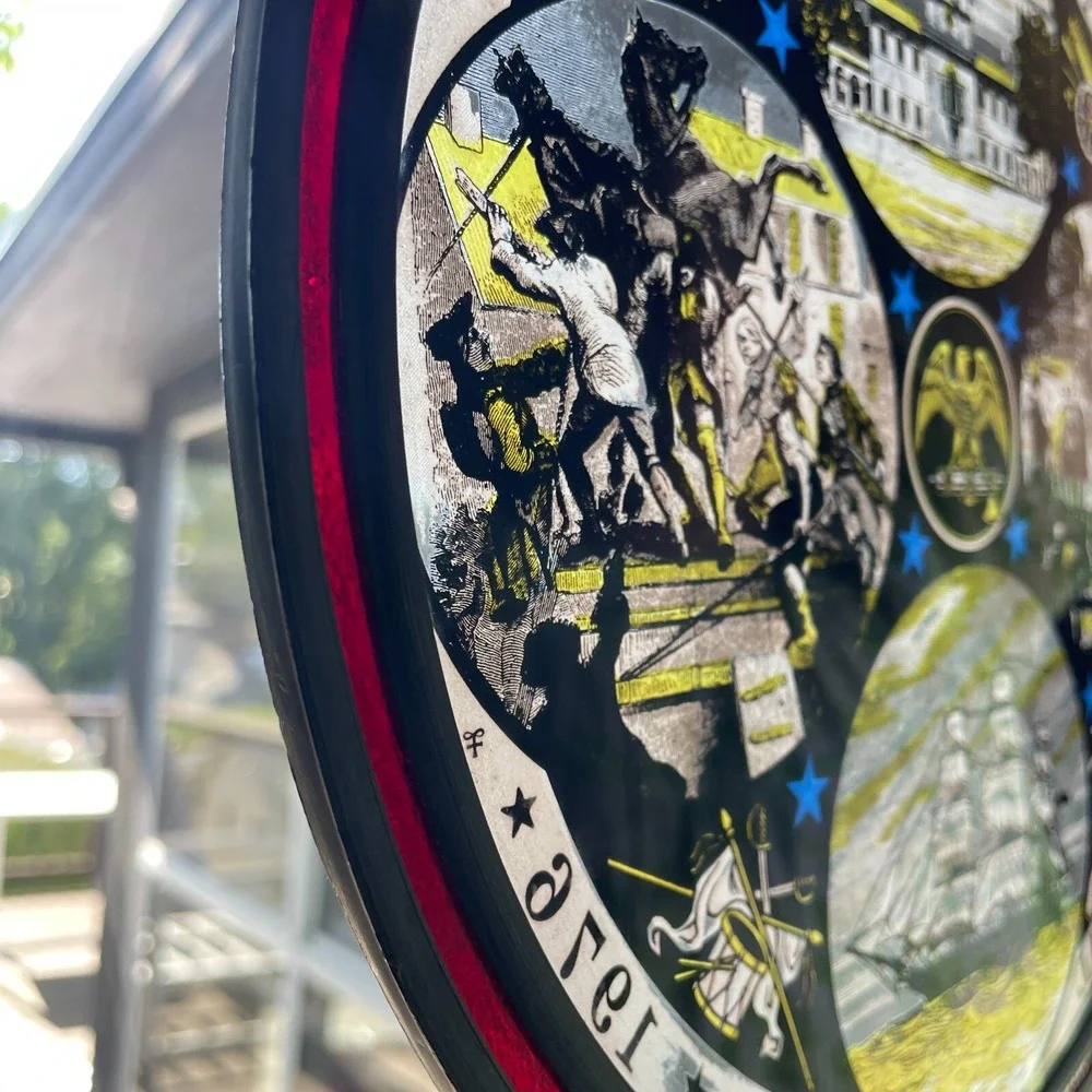 Vintage Suncatcher Stained Glass United States Of America Bicentennial 1776 1976 - Picture 10 of 15
